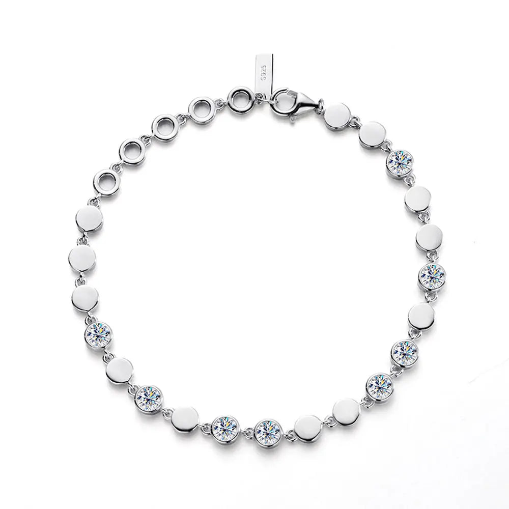 All Moissanite Tennis Bracelet 4mm 2.4ct Lab Diamond  925 Sterling Sliver D VVS