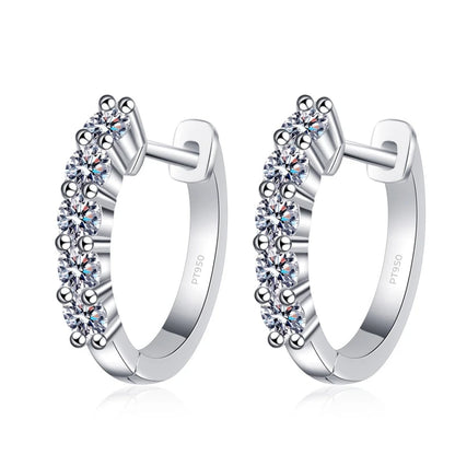 1ct Moissanite Diamond Hoop Earrings