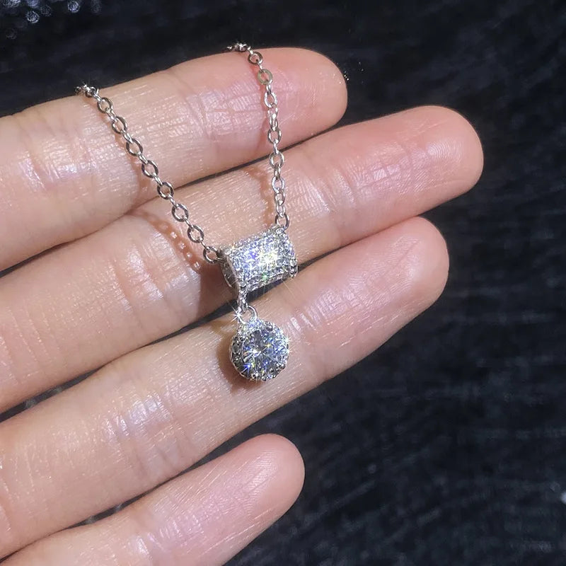 moissanite PT950 necklace light luxury small waist platinum necklace female niche collarbone chain pendant