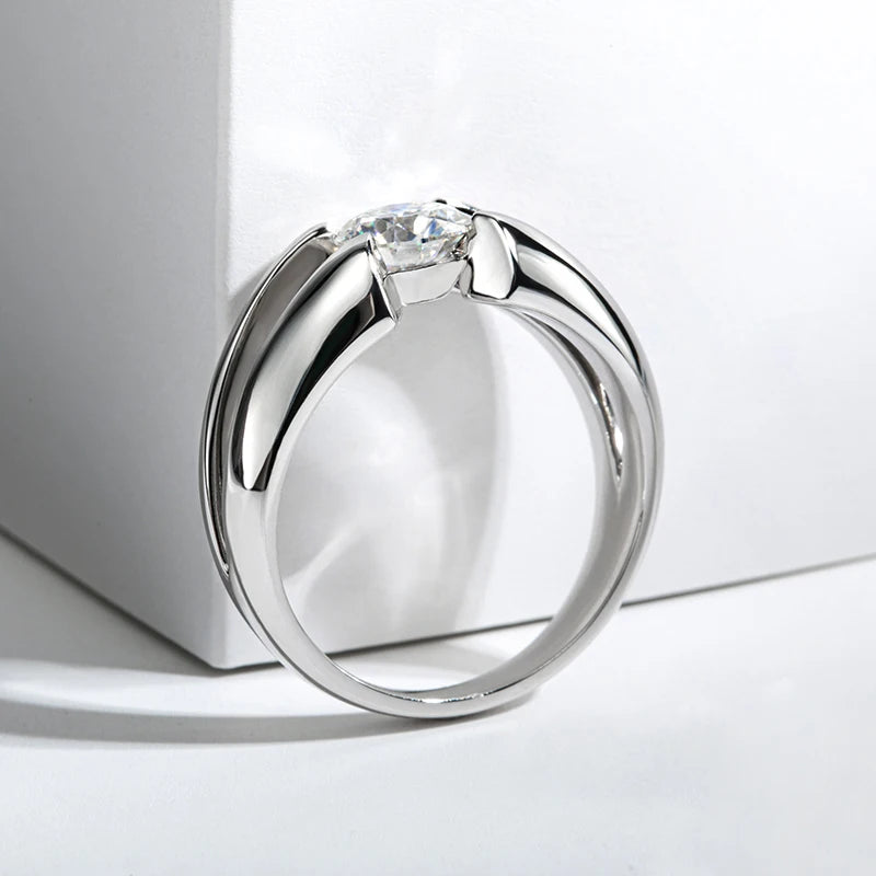 Women Solitaire Wedding Ring Genuine 925 Sterling Silver Ring 1 Carat D Color Moissanite Engagement Gift