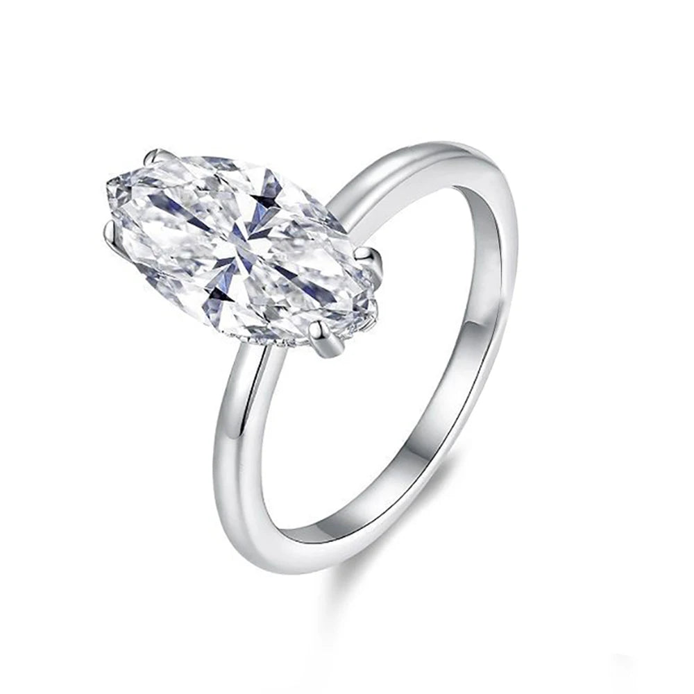 3ct Marquise D Color Moissanite Rings Set for Women Wedding Bridal 100% S925 Sterling Silver Eternity Rings Plated 18K