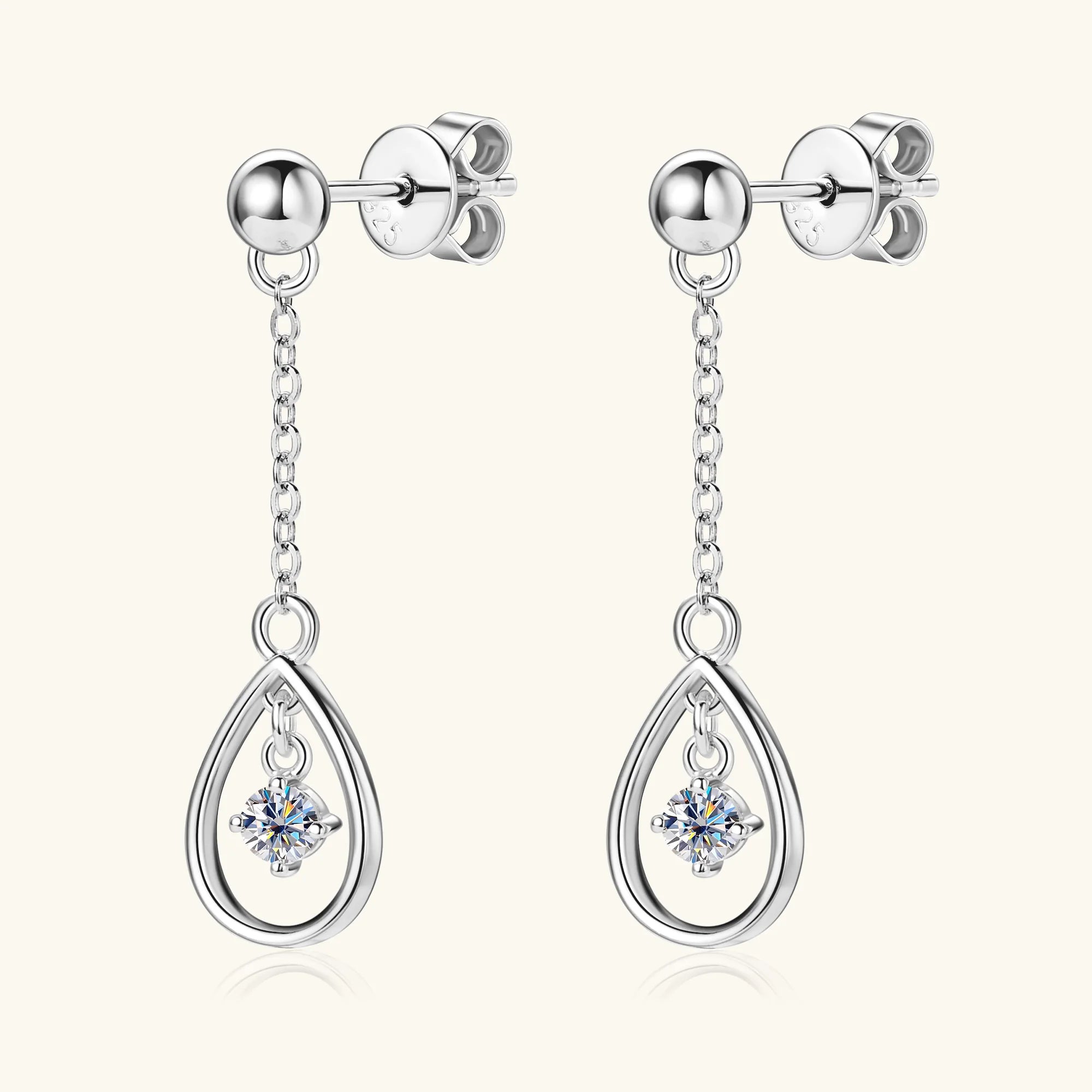 925 Sterling Silver Long Tassel Earrings 3mm Moissanite Drop Earrings For Women 14K Gold Jewelry High Quality Gift