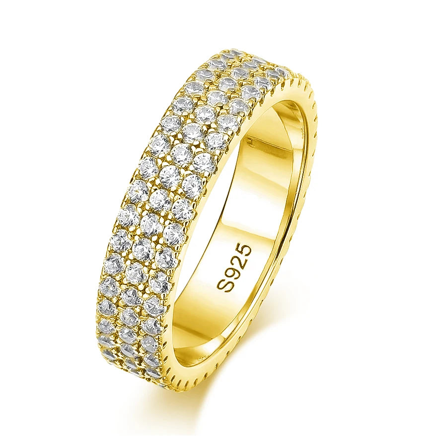 4.5mm Full Moissanite Eternity Band - D VVS1 S925 Silver