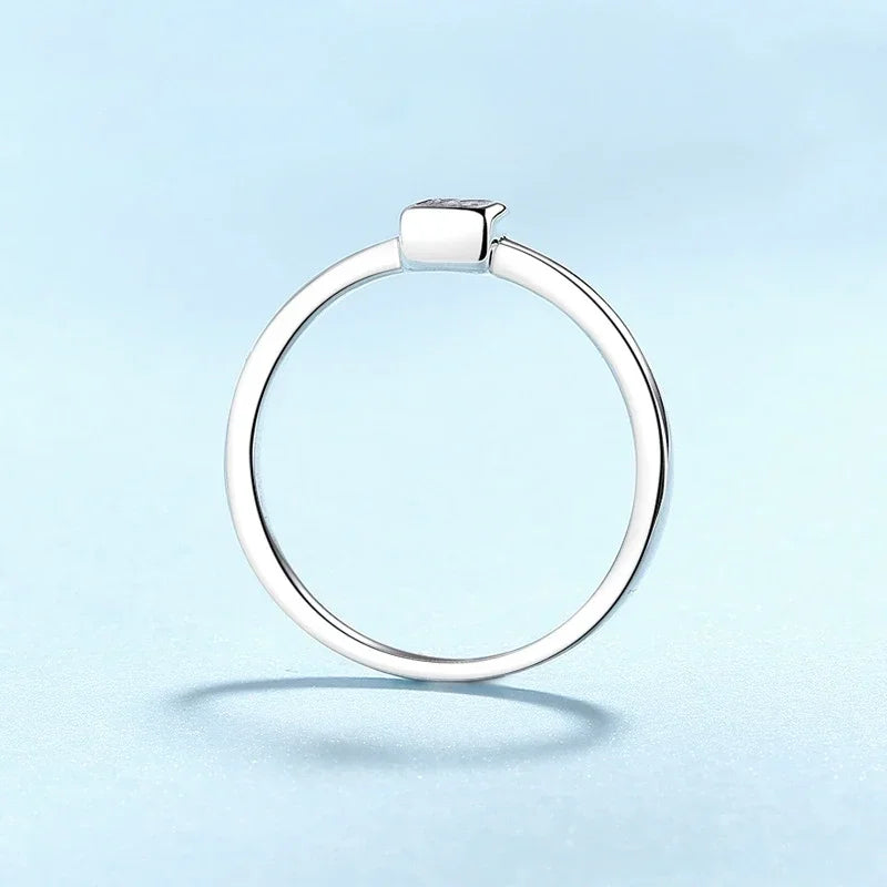 Fine Jewelry 18K White Gold Women Wedding Band Daughter Square Moissanite Diamond 0.3CT Girl Birthday Gift PT950 Platinum Rings