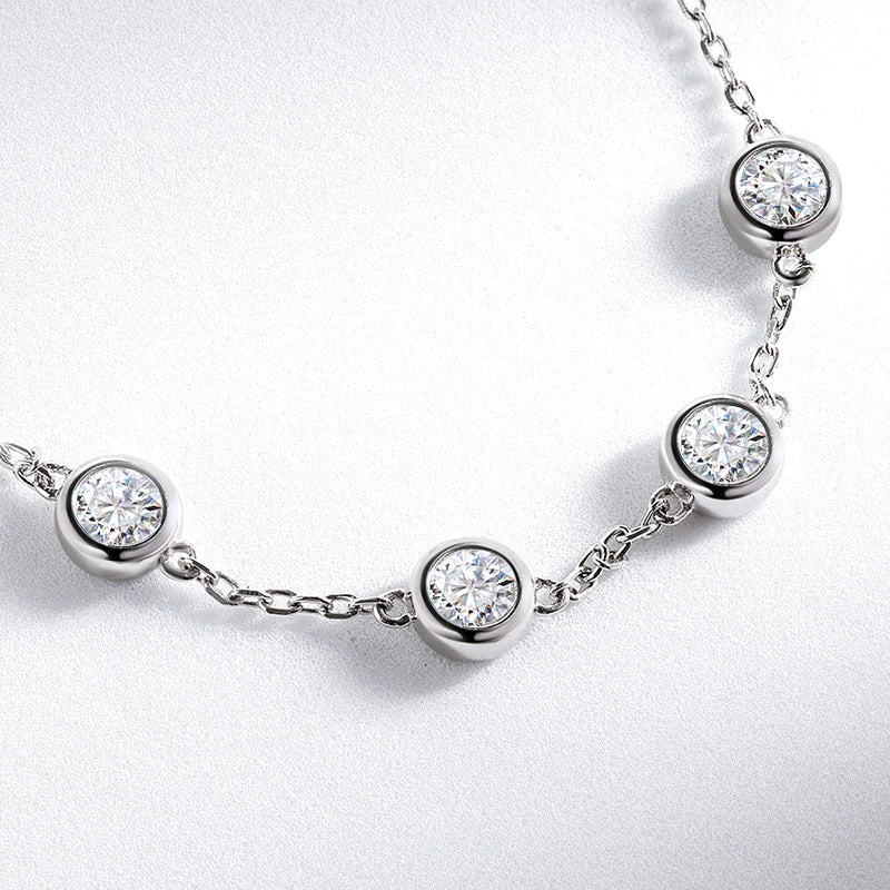 Full Moissanite Tennis Bracelet for Women Man Original Certified S925 Sterling Silver Simulated Diamond Chain 4mm 2.4cttw