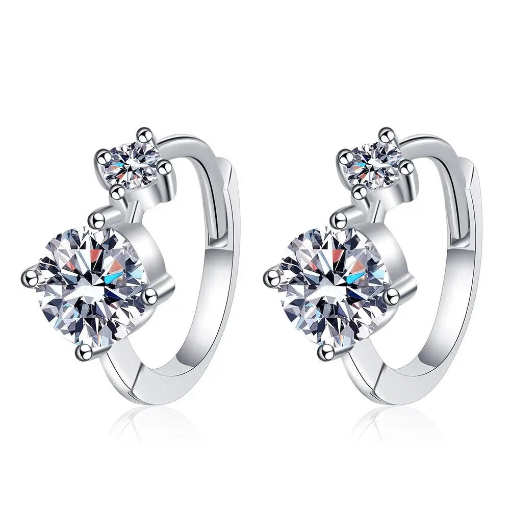 1.2ct Moissanite Hoop Earrings