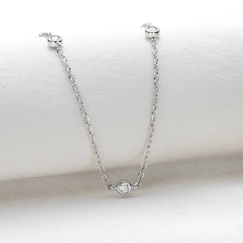 Moissanite Necklace 14k Gold Color