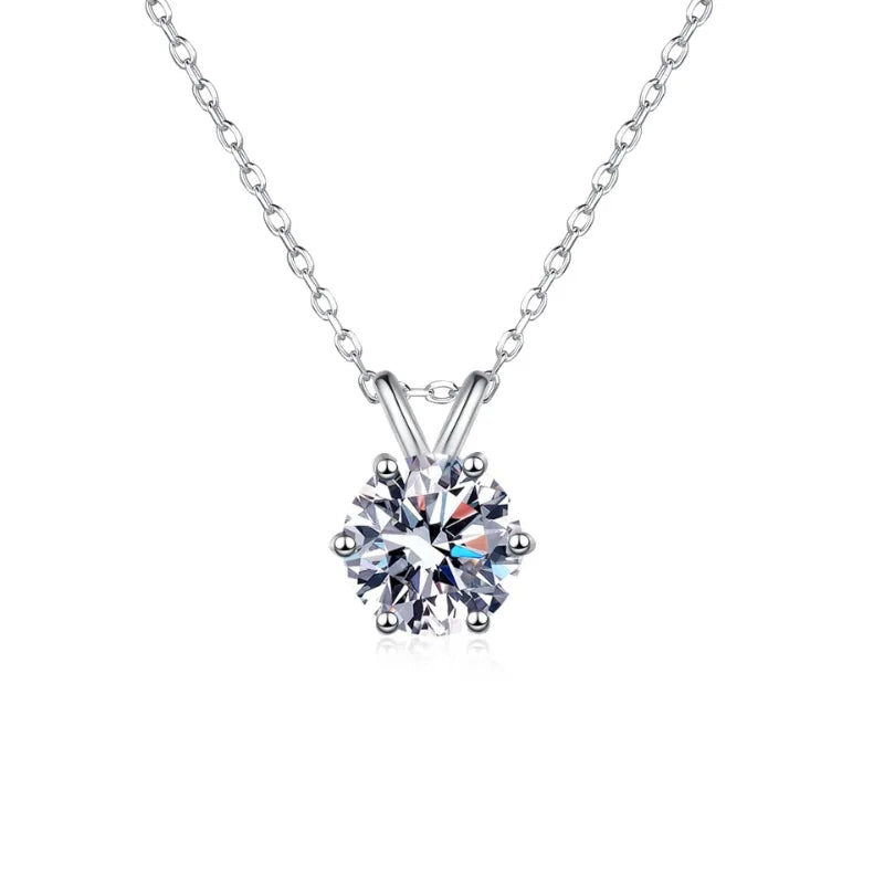 Girl Valentine's Day 18K White Gold Women Wedding Necklaces 1/2/3CT Moissanite Diamond Daughter PT950 Platinum Birthday Gift
