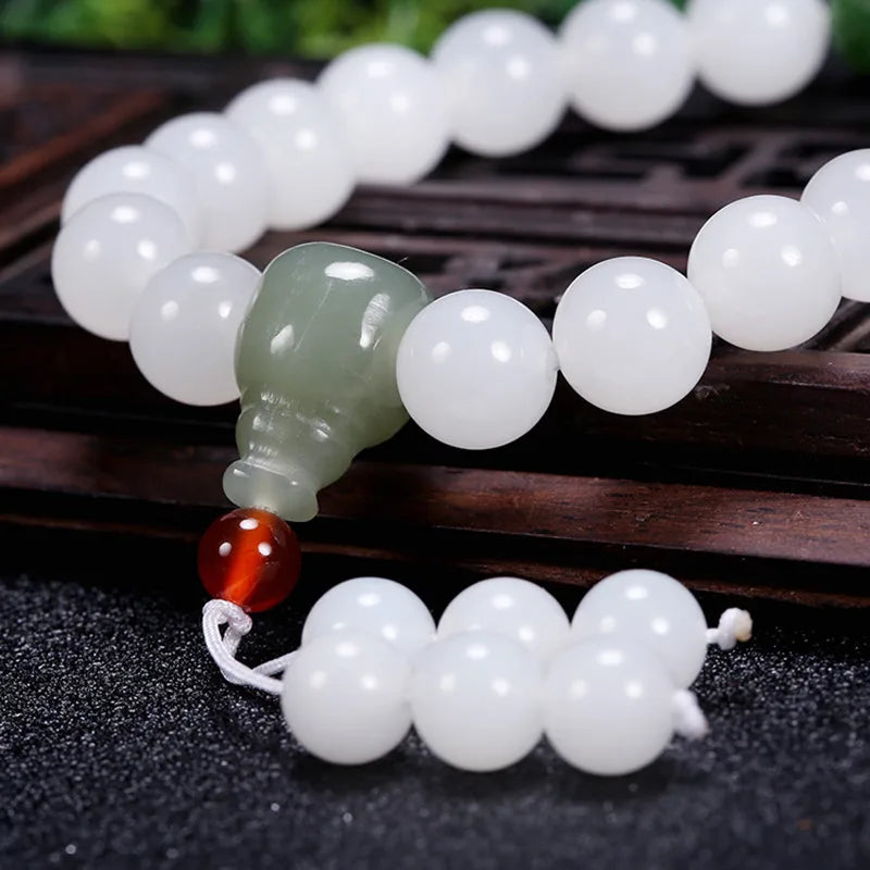 White Jade Single Loop Bracelet Natural Hetian Jade