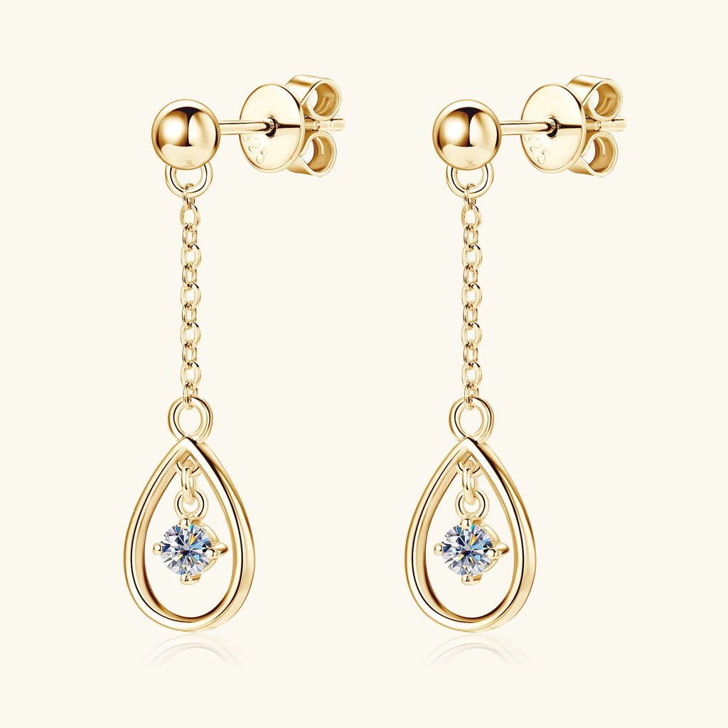 925 Sterling Silver Long Tassel Earrings 3mm Moissanite Drop Earrings For Women 14K Gold Jewelry High Quality Gift