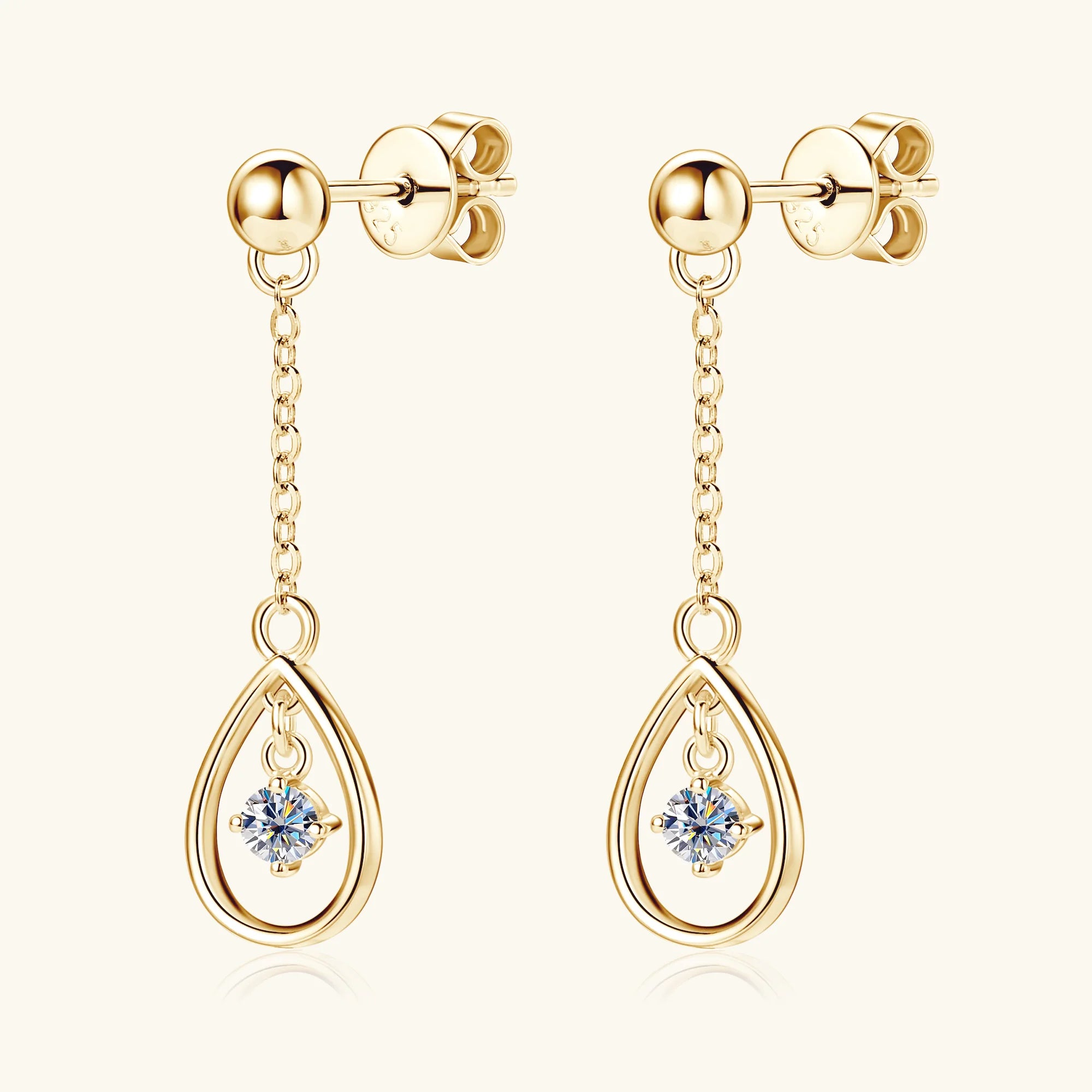 925 Sterling Silver Long Tassel Earrings 3mm Moissanite Drop Earrings For Women 14K Gold Jewelry High Quality Gift