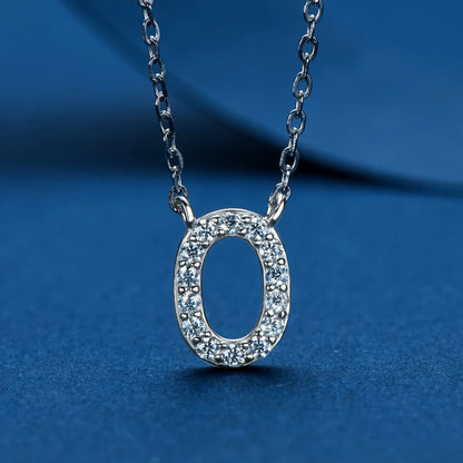 Moissanite Diamond Necklace Initial 26 Letter