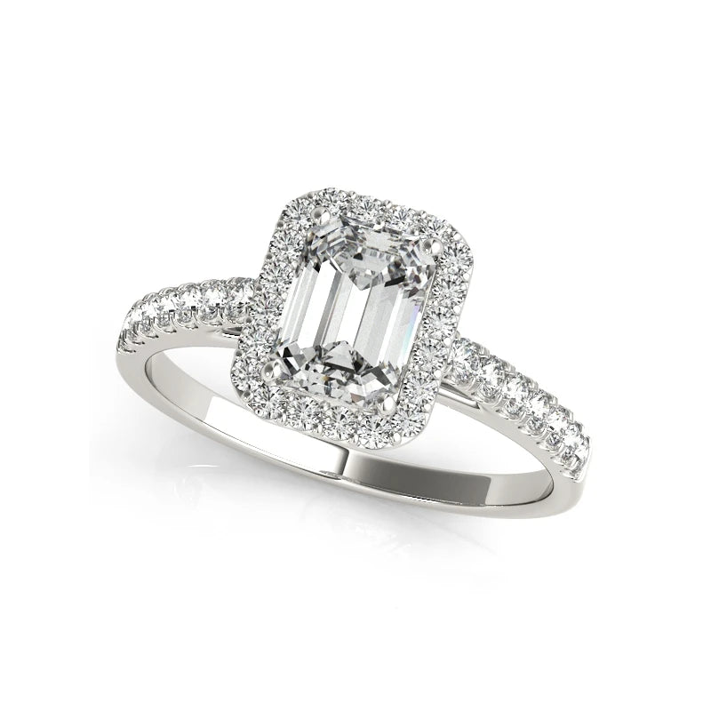 Emerald Moissanite Rings Sets For Women Wedding Gift 925 Sterling Silver 4 Ct