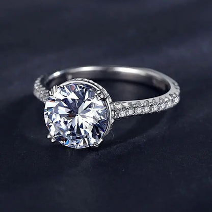 3 Carat Round Moissanite Rings