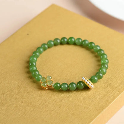 Natural Hetian Jade Pearl Bracelet