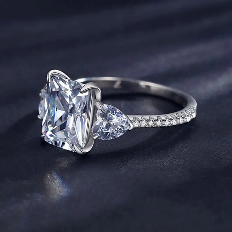 6 Carats Radiant Cut Moissanite Engagement Ring