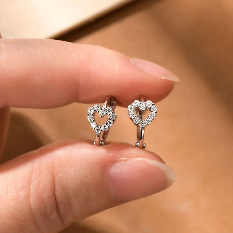 Moissanite Hoop Earring For Women 925 Sterling Silver