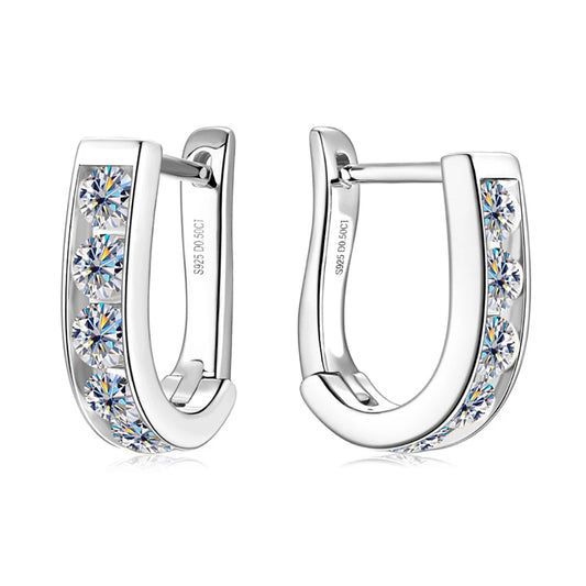 1cttw Full Moissanite U Shape Earrings