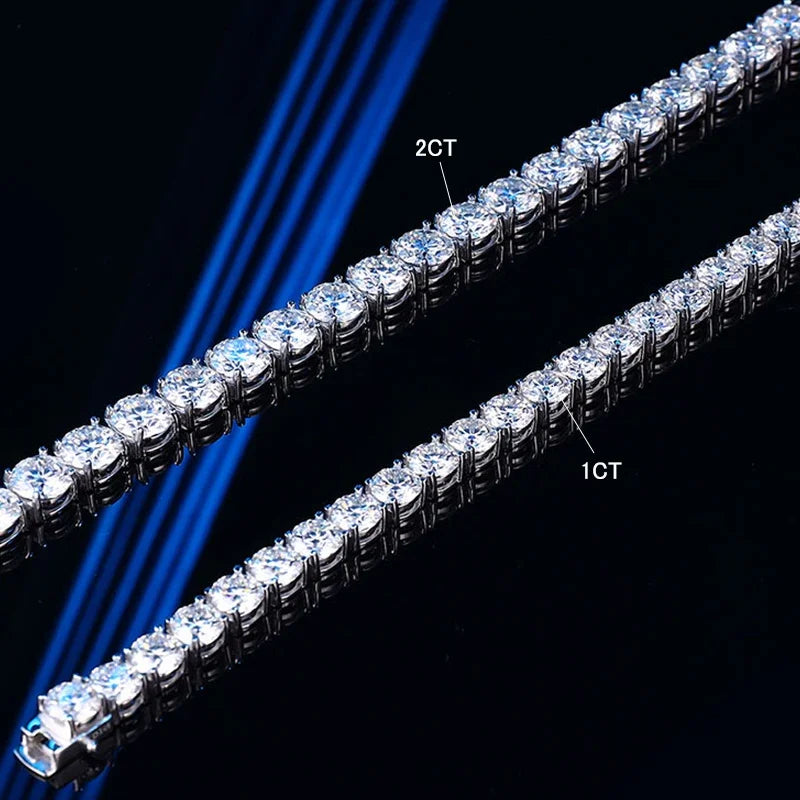 Full Moissanite Tennis Bracelets Each 6.5/8mm for Women Men Hip Hop Original Full Diamond 925 Sterling Silver Chain GRA