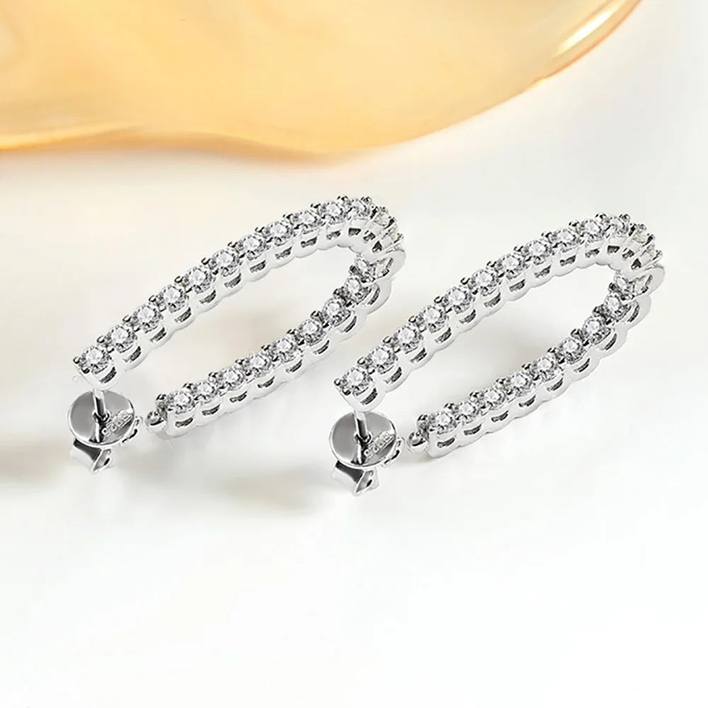 1.76cttw Full Moissanite Hoop Earrings