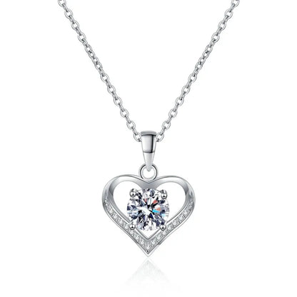 Platinum Pendant Moissanite Wedding Necklace