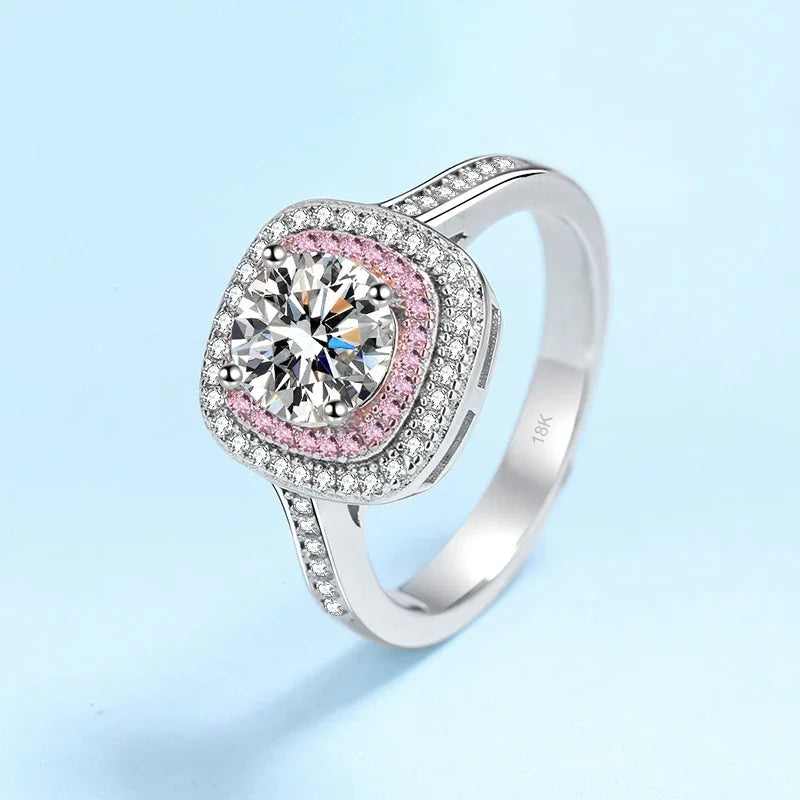 Romantic Girl Birthday Gift 18K White Gold Women Wedding Band 1CT VVS1 D Color Moissanite Diamond PT950 Platinum Valentine's Day