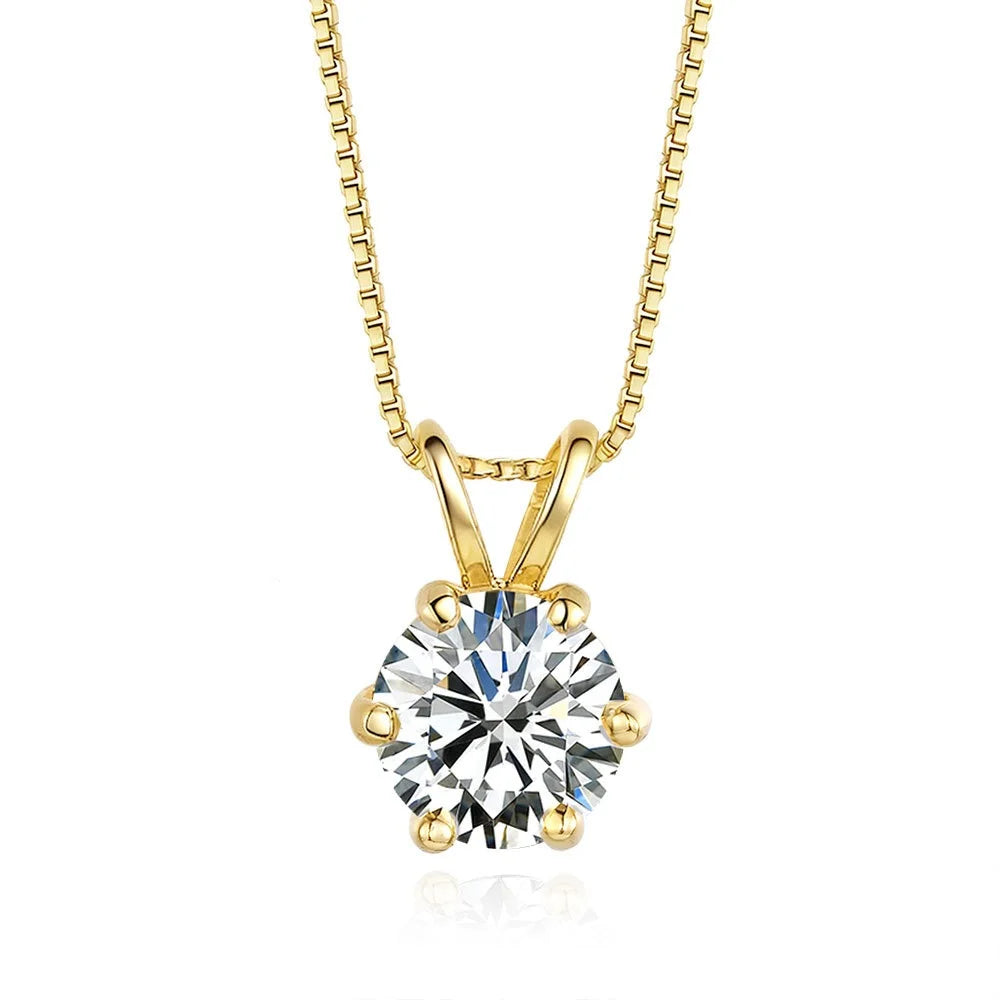 Necklace for Women Versatile 1ct D Color Diamond Moissanite Pendant for Many Square Bags Wedding Fine Jewelry Gift