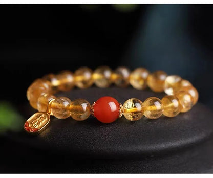 Crystal Accessories Red Agate Bracelet