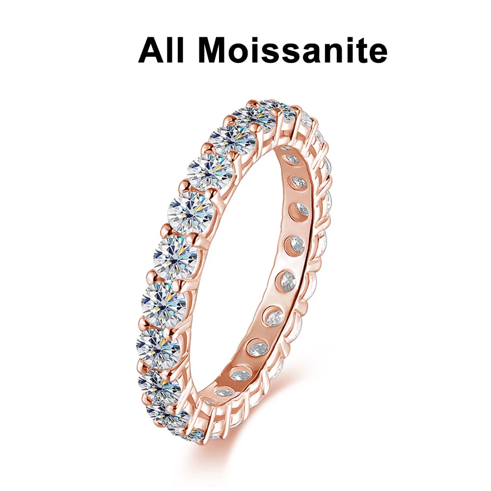 Moissanite Eternity Band - 5mm S925 Sterling Silver 7ct D VVS1