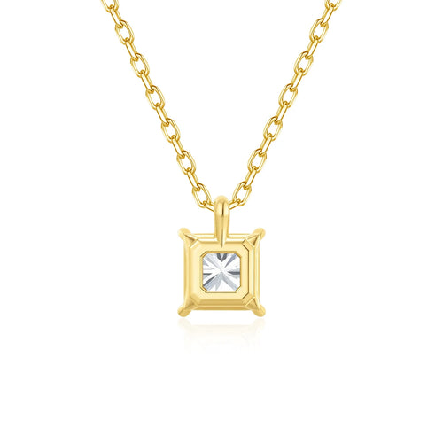 2ct Princess Cut Moissanite Necklace 14k Gold Wedding Jewelry