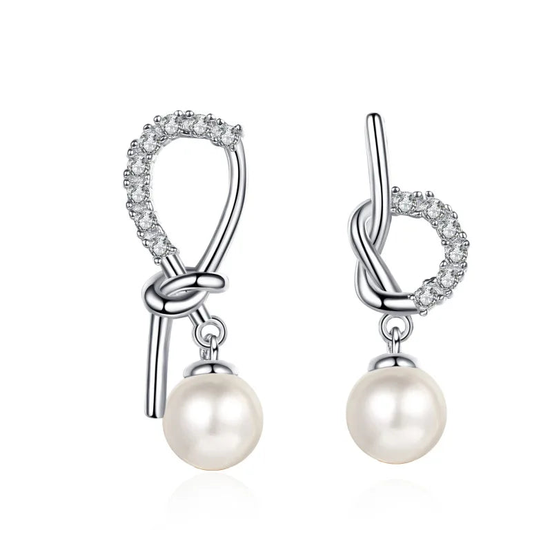 stud earrings Freshwater Pearl Moissanite Diamond