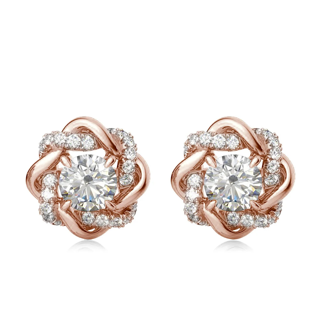 Moissanite Earrings Studs Pure 925 Silver Certificated 2 Carat 6.5mm