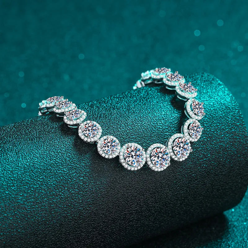 Moissanite Tennis Bracelet 11.1CT for Women Sparkling Luxury Jewelry 925 Sterling Silver Chain Christmas Gift Bracelet