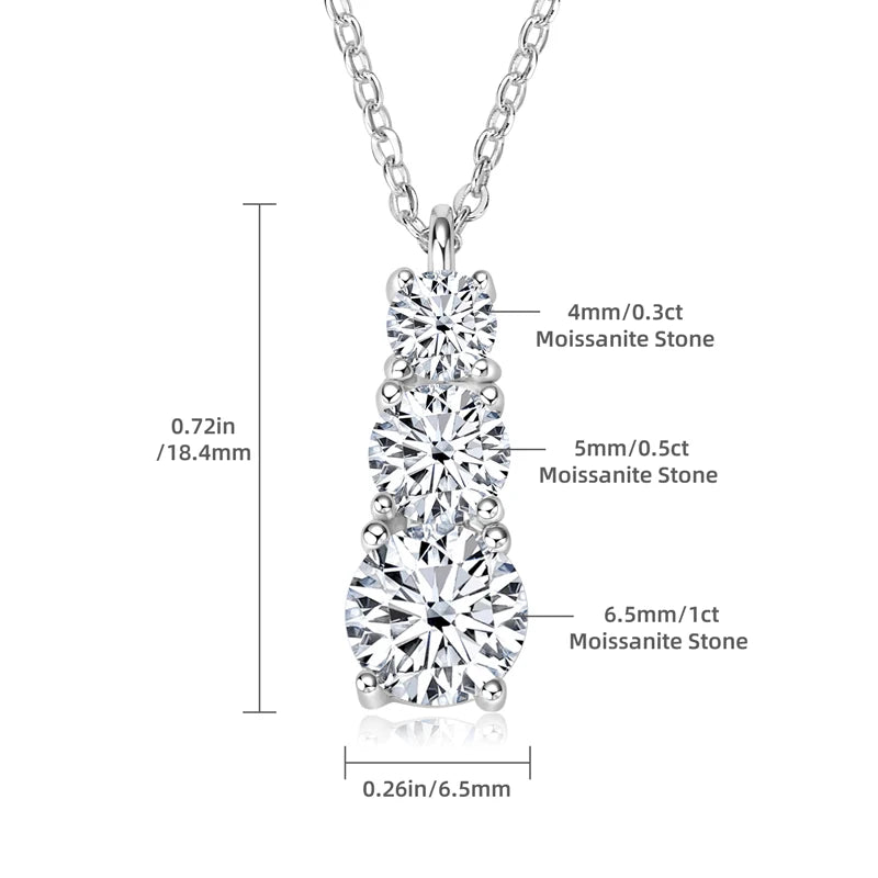 1.80cttw Moissanite Diamond Pendants