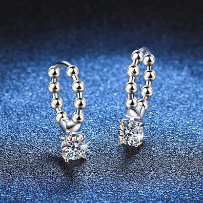 1CT Moissanite Huggie Hoop Earrings