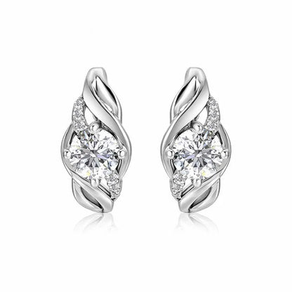 1ct Moissanite Clip Earrings