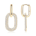 14K Gold Plated Moissanite Drop Earrings 925 Sterling Silver Paperclip Dangle Hoops Earrings for Women Trendy Jewelry
