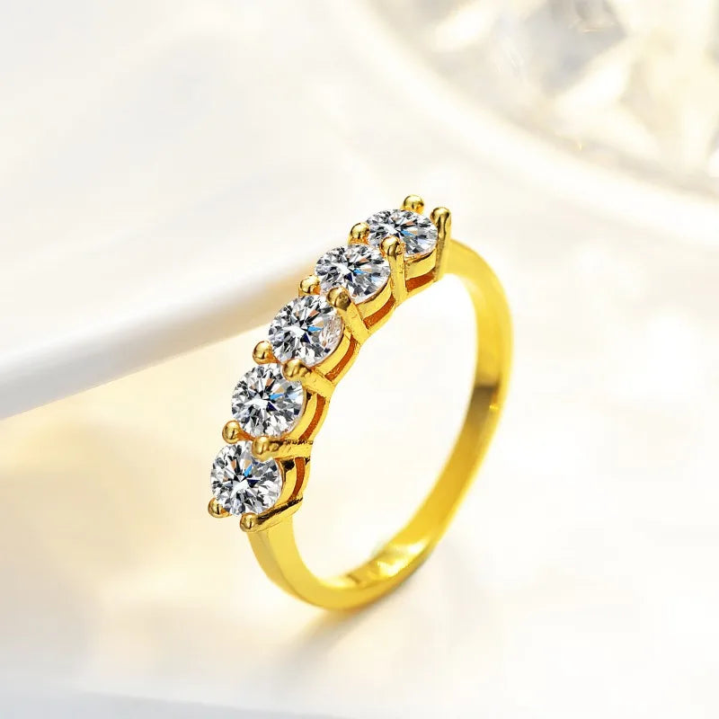 Moissanite Wedding Band Ring