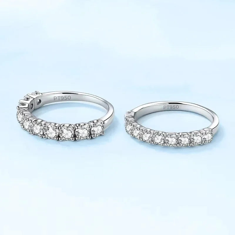 Girlfriend Birthday Gift Platinum PT950 Rings Women Engagement 0.6/1CT Moissanite Diamond Daughter Fine Jewelry Wedding Bands