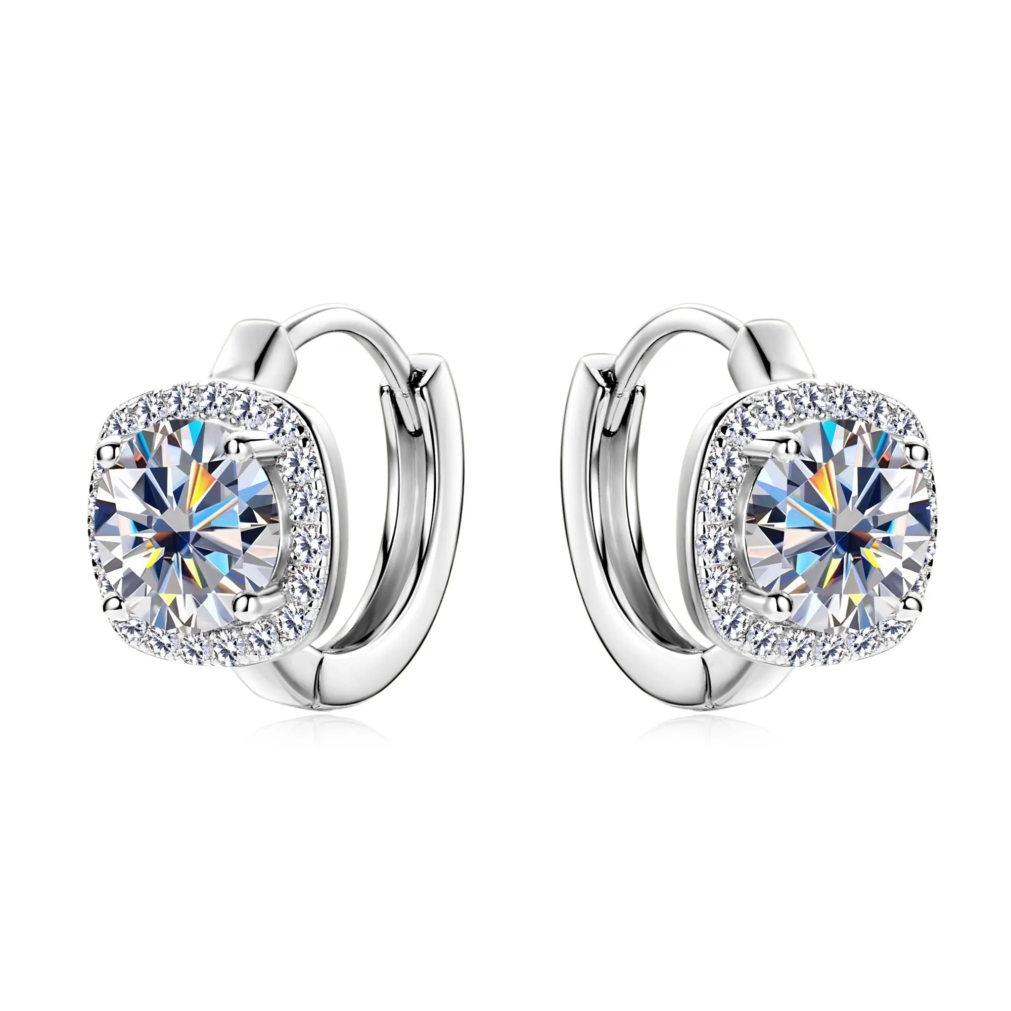 Hoop Earrings for Women GRA Certified S925 Sterling 1CT Full Moissanite Silver Lab Diamond Earring Wedding Jewelry