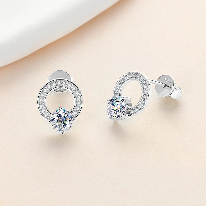 5mm 0.5ct Moissanite Earring 925 Sterling Silver Stud Earrings