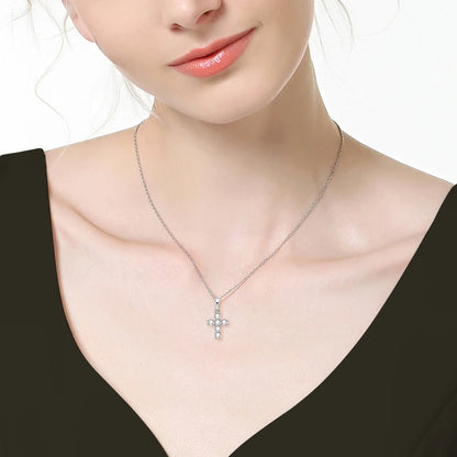 Moissanite Cross Pendant Necklaces