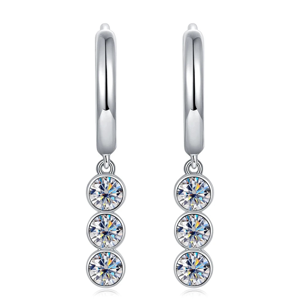 0.6/1.8cttw Full Moissanite Drop Earrings