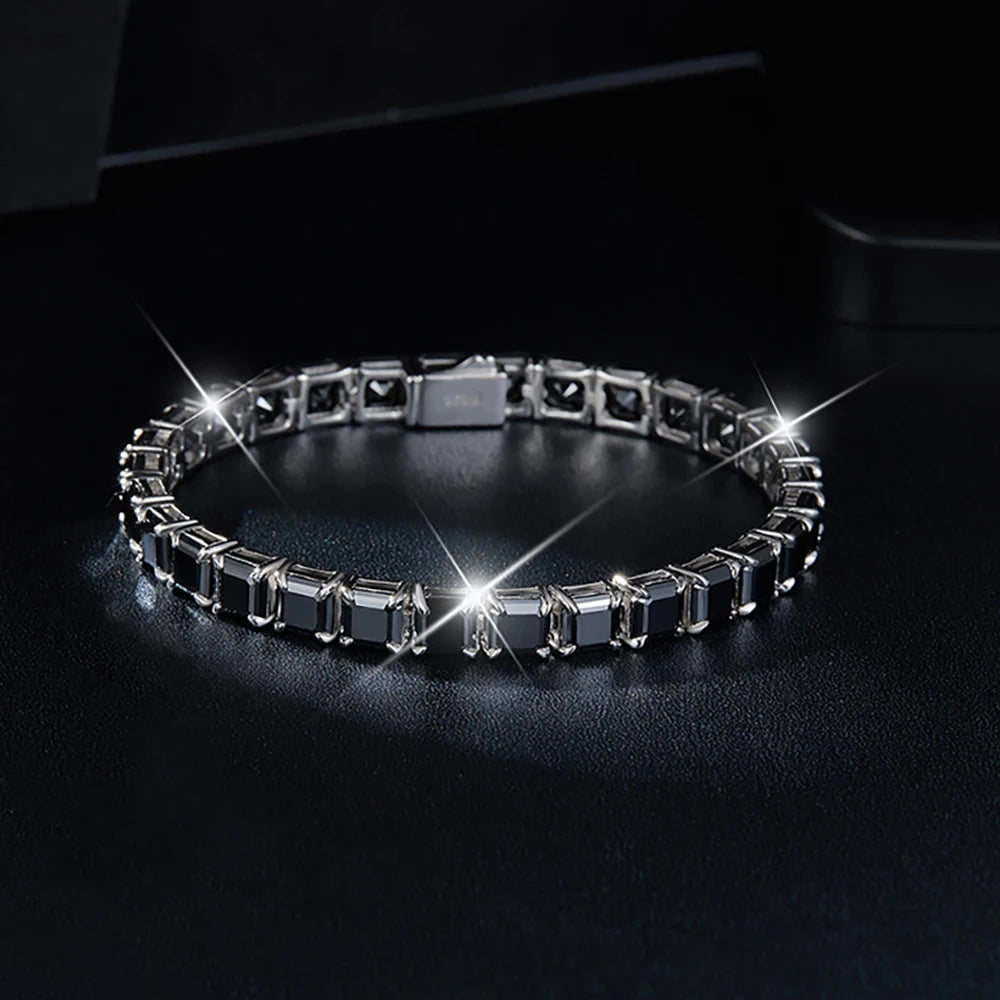 Black Moissanite Tennis Bracelet Women