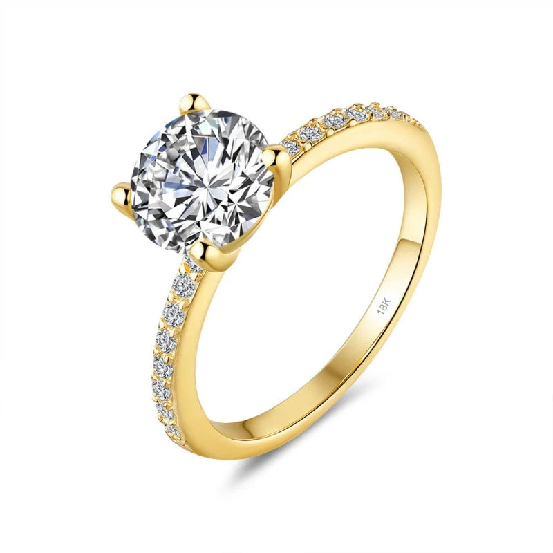 Wedding Band 18K Gold Women Engagement Rings 1/2CT Around Moissanite Diamond Girl Friend Birthday Lover Christmas Gift Daughter