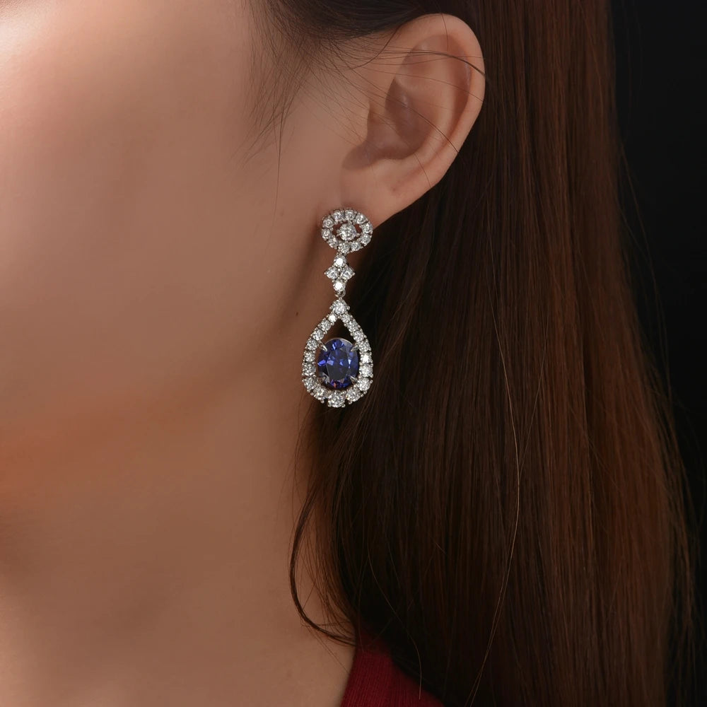 Luxury Drop Earrings Created Moissanite