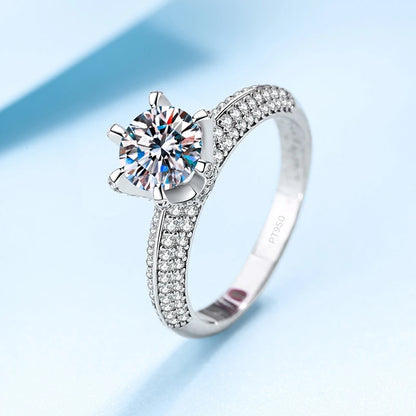 PT950 Platinum Moissanite Lover Wedding Rings