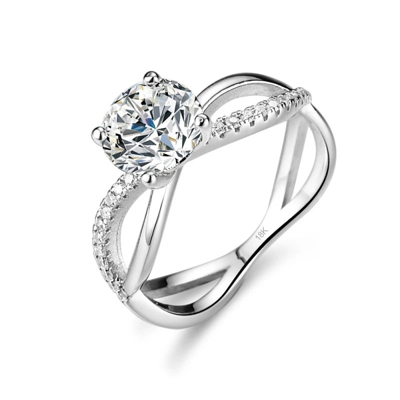 Lover Engagement 18K White Gold Wedding Band 1CT Moissanite Diamond Women Valentine's Day PT950 Platinum Birthday Gift Rings ins