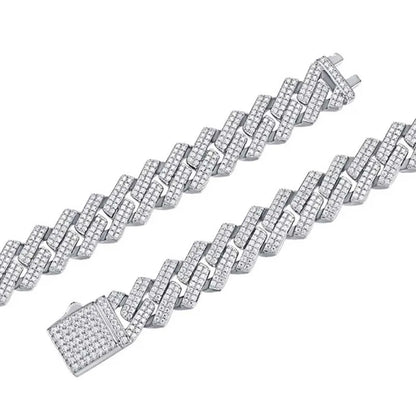 5.8ct Moissanite Cuban Chain Bracelet