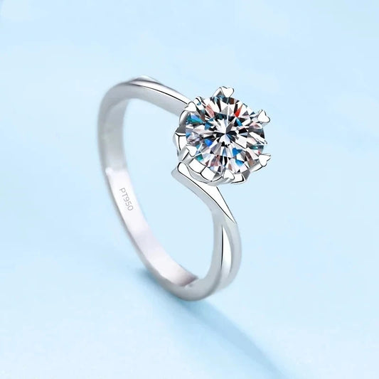 PT950 Platinum Moissanite Diamond Women Wedding Ring